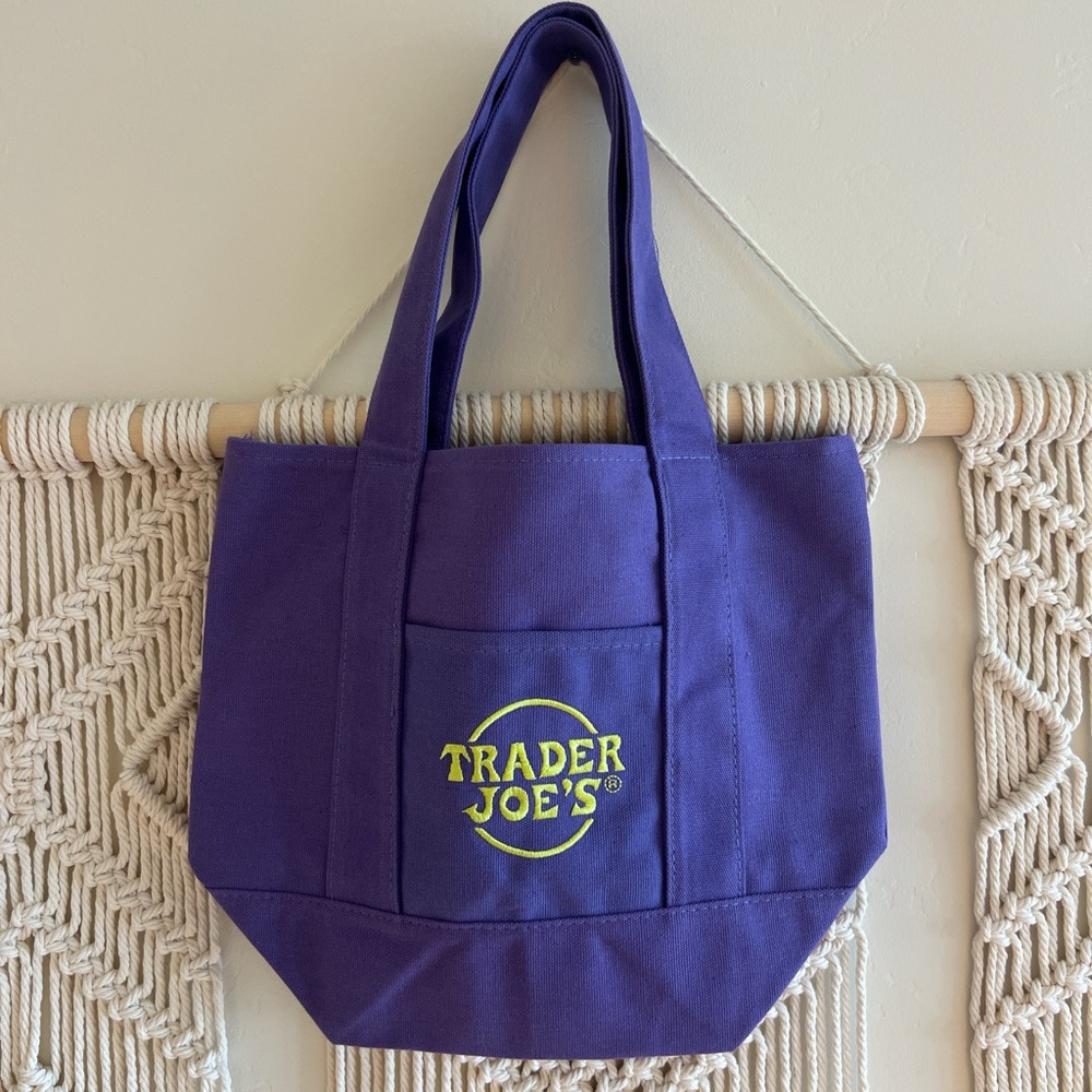 Trader Joe's Purple mini Tote Bag - Picture 2 of 2